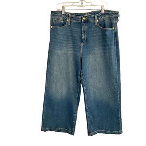 Universal Thread Highest Rise Wide Leg Denim Crop Pants Women Size 18 / 34 Blue